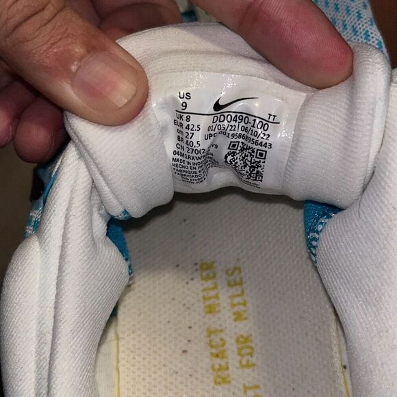 Nike React Miler 3 Size 9 Great Condition No Box - Picture 5 of 5